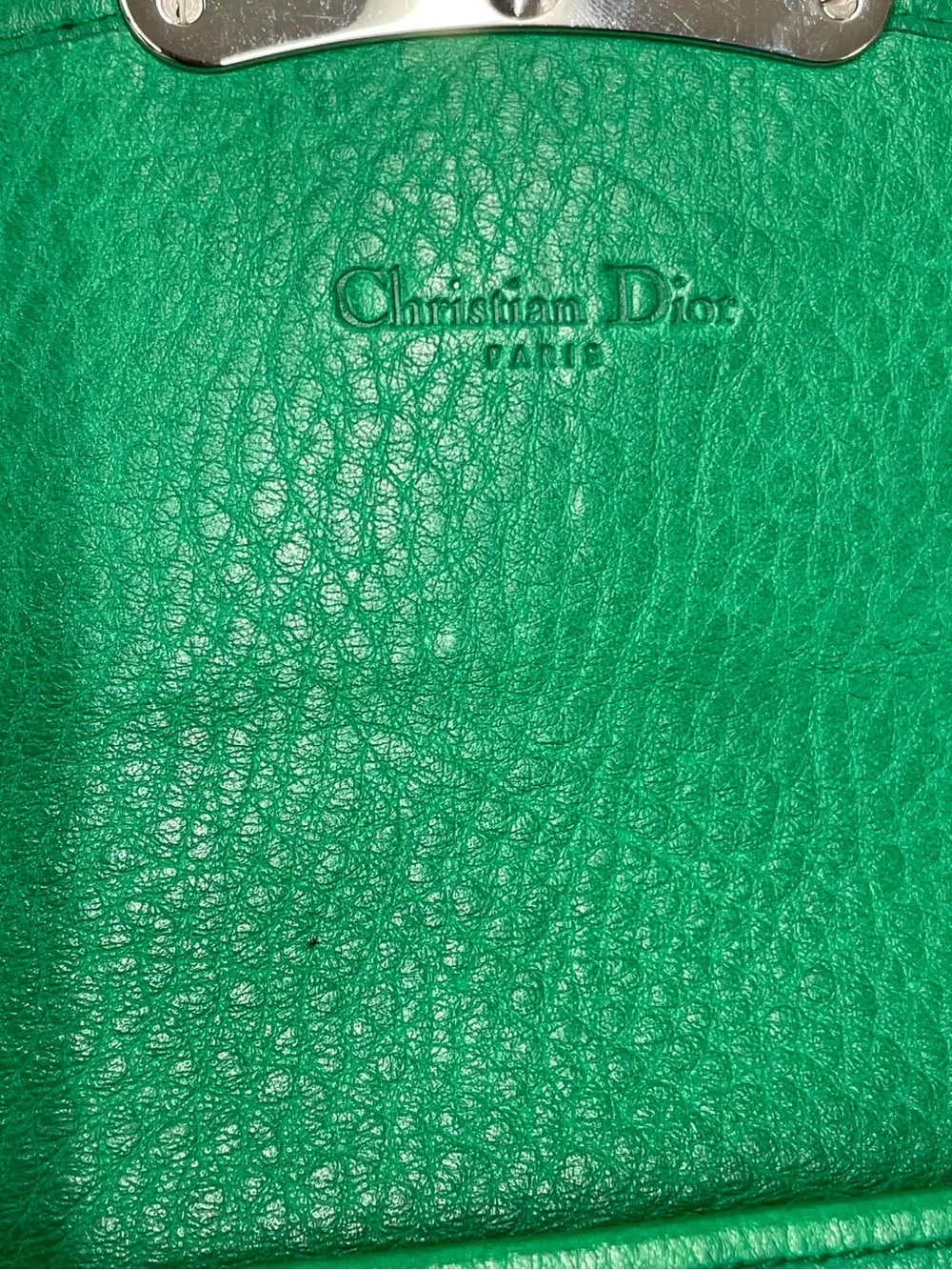 Dior Emerald Green Leather Wallet with Silver-Tone Bar - Picture 6 of 6